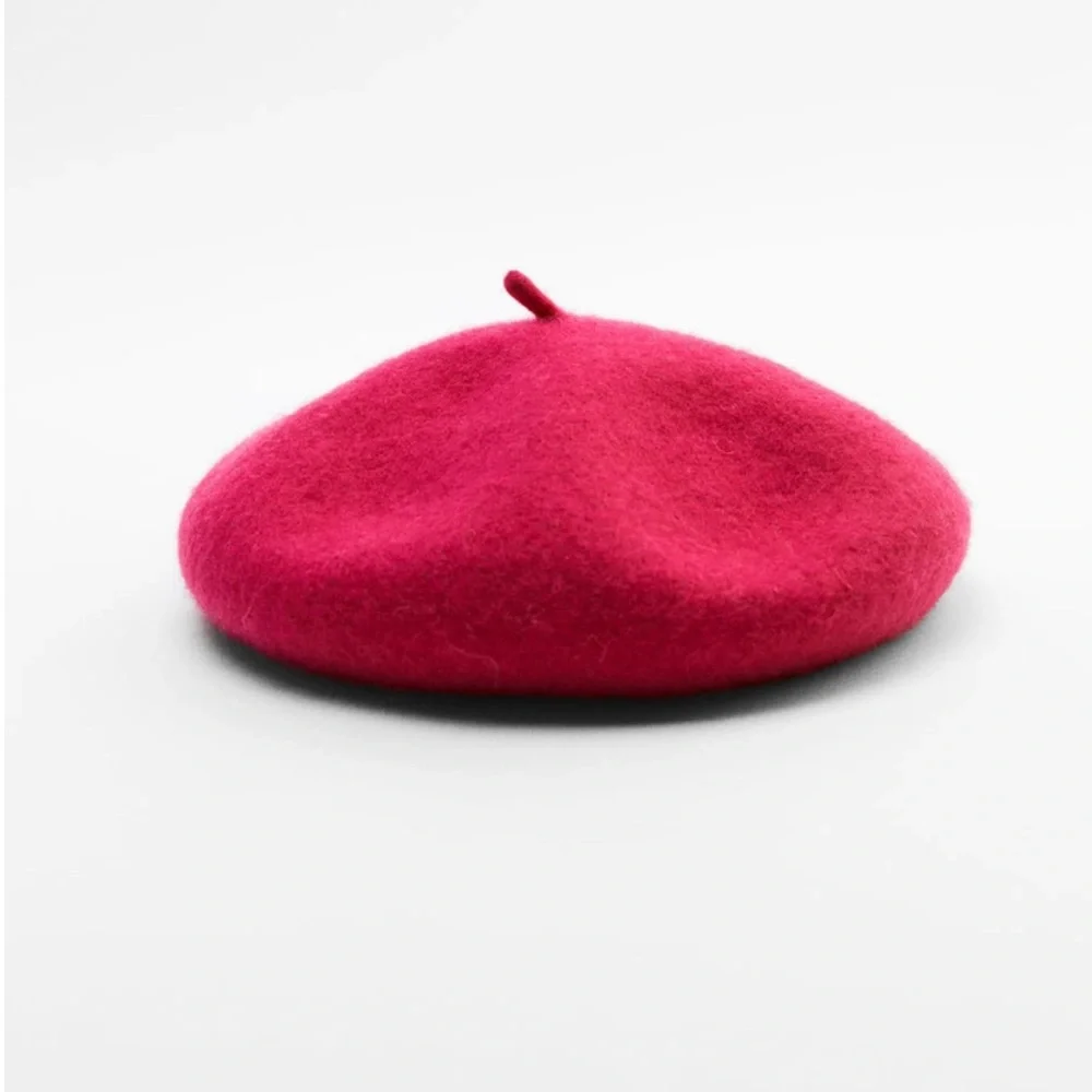 NWT Zara Fuchsia Pink Wool Beret - Picture 16 of 16